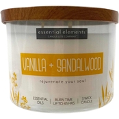 Candle-lite Essential Elements Vanilla and Sandalwood Jar Candle 14.75 oz.