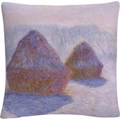 Trademark Fine Art Claude Monet Haystacks Effect Of Snow and Sun Throw Pillow