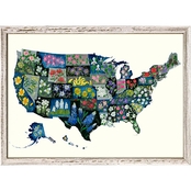 GreenBox Art Mini Framed Canvas State Flower United States 7 x 5