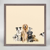 GreenBox Art Best Friends Puppy Pack Mini Framed Canvas Wall Art 6 x 6