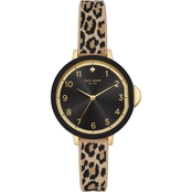 Kate Spade New York Women's Park Row Leopard Print Silicone Watch KSW1485