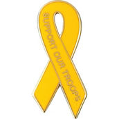 Mitchell Proffitt Yellow Ribbon Lapel Pin with Support Our Troops