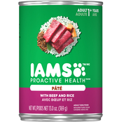 Iams Proactive Health Beef and Rice Pate Adult Dog Food, 13.2 oz.