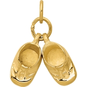 14K Yellow Gold Polished Baby Shoes Charm