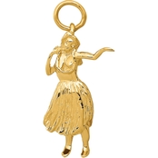 14K Yellow Gold Hula Dancer Charm