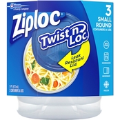 Ziploc Twist 'N Loc Small Round Plastic Container, 3 ct.