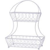 Mikasa Gourmet Basics 2 Tier Flatback Wire Loop Lattice Basket