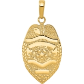 14K Yellow Gold Polished Police Badge Charm