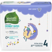 Seventh Generation Free & Clear Stage 4, 22-32 lbs Overnight Baby Diapers 24 count
