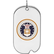 Sterling Silver Rhod-tone US Air Force Dog Tag