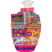 Wondertreats Girls Large Easter Basket with Art Set and Candies