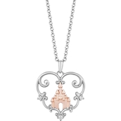 Disney Enchanted Sterling Silver with 14K Rose Goldtone Princess Pendant