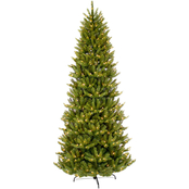 Puleo Pre Lit Slim Franklin Fir Christmas Tree with Lights