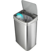 Nine Star 50L/13.2Gal stainless steel sensor trash can with silver rim