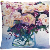 Trademark Fine Art Roses in Glass Decorative Throw Pillow