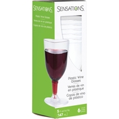 Sensations 5 oz. Clear Plastic Wine Glass 6 pk.
