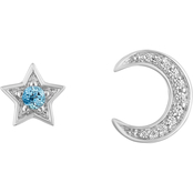 Enchanted Disney Silver Enchanted Jasmine Diamond Accent Swiss Blue Topaz Earrings