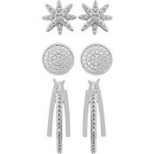 Sterling Silver Diamond Accent 3 pc. Earring Set