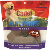 Cadet Beef Basted Rawhide Chips Dog Treats 1 lb.