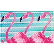 Evergreen Flamingo Stripes Embossed Mat