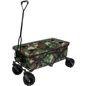 Creative Outdoor All Terrain Folding Wagon with Tabletop Cooler