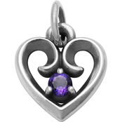 James Avery Avery Remembrance Heart Pendant with Amethyst
