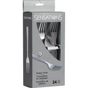 Sensations Metallic Hammered Silver Disposable Forks 24 ct.
