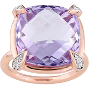 Sofia B. 14K Rose Gold Pink Amethyst White Sapphire Ring