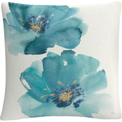 Trademark Fine Art Chris Paschke Teal Cosmos III Decorative Throw Pillow
