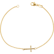 James Avery 14K Yellow Gold Petite Latin Cross Link Bracelet