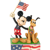 Jim Shore Disney Traditions Patriotic Mickey and Pluto Figurine