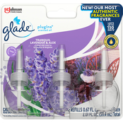 Glade Tranquil Lavender and Aloe Scented Oil Air Freshener Refills, 3 ct.