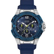 Guess Men's Blue and Silvertone Multifunction Watch U1254G1