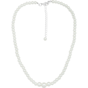 Cherish Graduated 6-10mm White Faux Pearl 18 in. Necklace