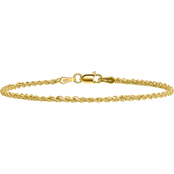 14K Yellow Gold 2mm Regular Rope Chain Bracelet