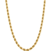 14K Yellow Gold 8mm Diamond Cut 24 in. Rope Chain Necklace