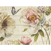 Trademark Fine Art Lisa Audit Marche de Fleurs IV Wood Slat Art 16 x 12