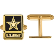 18K Gold Over Sterling Silver United States Army Epoxied Cuff Links