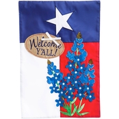 Evergreen Texas Blue Bonnets Garden Applique Flag