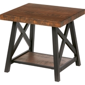 Simply Perfect Rustic Pine End Table with Shelf