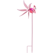 Evergreen 36 in. Solar Flamingo Staked Wind Spinner