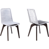 Armen Living Island Outdoor Patio Rope Dining Chair 2 pk.
