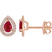 Sofia B. 14K Rose Gold Ruby and 1/5 CTW Diamond Stud Earrings
