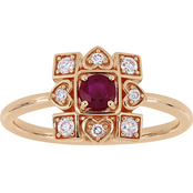 Sofia B. 10K Rose Gold Ruby and Diamond Ring