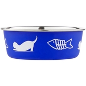 Harmony Fish Lover's Skid Resistant Stainless Steel Cat Bowl
