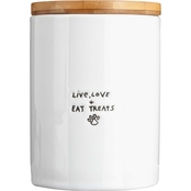 Harmony Live, Love and Eat Treats Ceramic Dog Treat Jar, Small