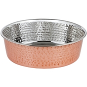 Harmony Copper Plated and Hammered Stainless Steel Dog Bowl