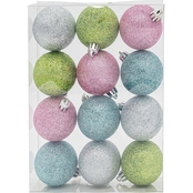 Gigi Seasons Shatter Resistant Glitter Ornament 12 pc. Set