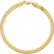 14K Yellow Gold 4.0mm Silky Herringbone Chain Bracelet