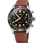 Oris Men's Divers Sixty Five Chrono Leather 43mm Watch 77177444354LS